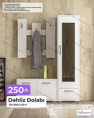 Mebel: Dəhliz dolabı dəsti - Ölçü: 35×200×120 sm - Material: 18 mm laminat - — 1