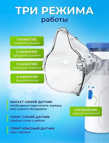 Ингаляторлор, небулайзерлер: Небулайзер ингалятор новый, портативный, с сетчатой мембраной — 6