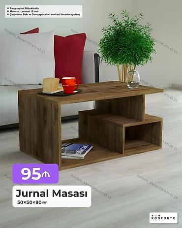 Jurnal masası – müasir dizayn - Ölçülər: 50×50×90 sm - Material: 18