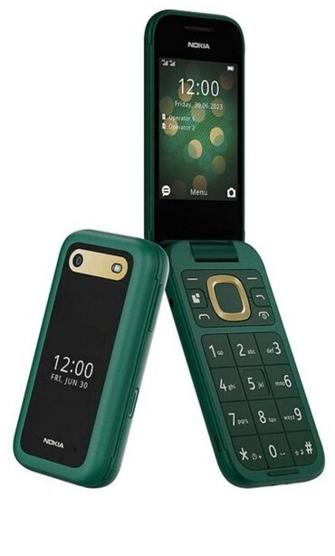 Nokia: Nokia 2760 Flip, < 2 GB Memory Capacity, rəng - Yaşıl, Düyməli, İki sim kartlı, Sənədlərlə