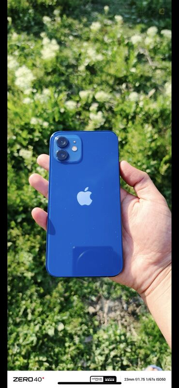 Apple iPhone: IPhone 12, 128 GB, Mavi, Zəmanət, Simsiz şarj, Face ID