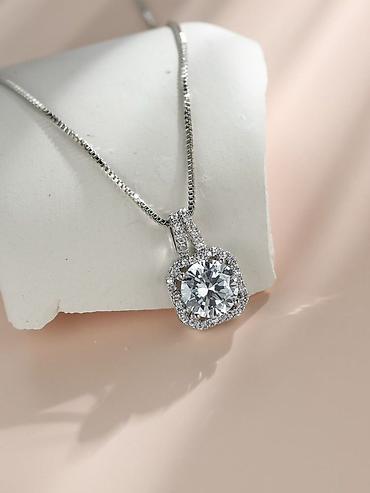 Серебряные наборы украшений: Муассанит в розницу и оптом. Ювелирные изделия с сияющими вставками — 9