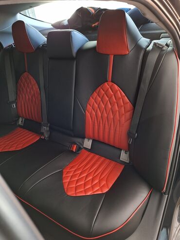 Чехлы и накидки на сиденья: Чехлы Экокожа, цвет - Черный, Toyota, Новый — 5