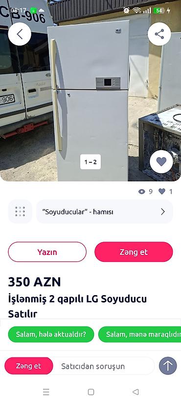 Soyuducular: İşlənmiş 2 qapılı LG Soyuducu Satılır, rəng - Ağ — 1