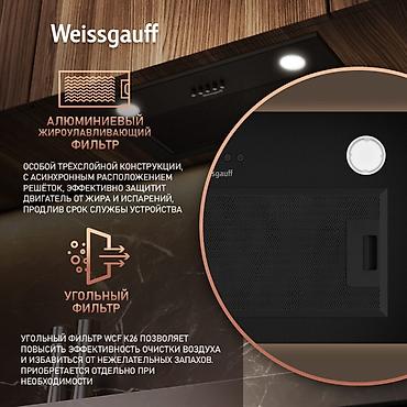 вытяжки б у: Встраиваемая кухонная вытяжка Weissgauff LEAF 600 PB Full Black Enamel — 3
