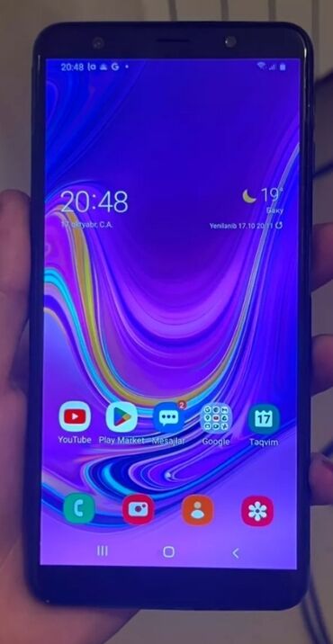 a7 kontakt home: Samsung Galaxy A7 2018, 4 GB, rəng - Qara, İki sim kartlı, Face ID, Sensor