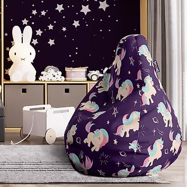 buzz pancevo: Lazy Bag za decu – Ljubičasti sa roze jednorozima (šifra: 014-m-270) — 1