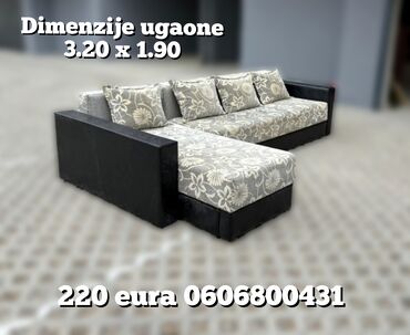 Ugaone garniture: Ugaona garnitura eko koza materijal OBA DELA NA RAZVLACENJE, OBA DELA — 3