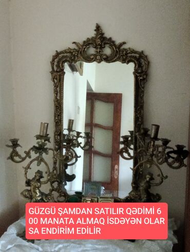 dekor qrup: Güzgü şamdan satilir qədi̇mi̇ 600 manata almaq i̇sdəyən olarsa