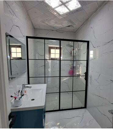 Duş kabinaları, arakəsmələr: Yeni Üstü açıq kabina, Künc üçün, Pulsuz çatdırılma — 6