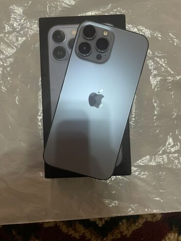 Apple iPhone: IPhone 13 Pro Max, Б/у, 256 ГБ, Sierra Blue, Защитное стекло, Кабель, Коробка, 78 % — 1