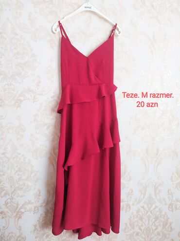 qırmızı don: Коктейльное платье, Миди, M (EU 38)