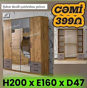 taxta asılqan: Yataq otağı üçün güzgülü dolab. Ölçüləri: - Hündürlük: 200 sm - En — 1