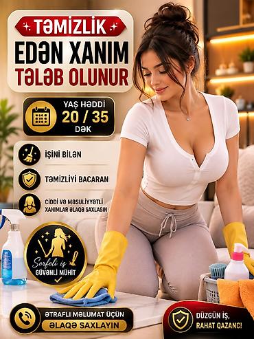 Работа: HÖRMƏTLİ XANIMLAR! Mənzildə tək yaşayan bəy üçün ev işlərini görəcək — 1