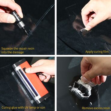 сухой клей: Клей для ремонта лобового стекла клей на трещины,сколы автолобового