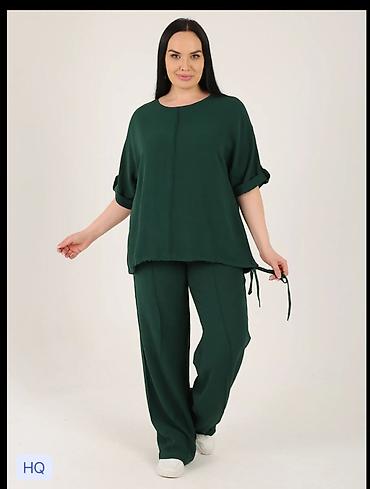 pull and: Брючный костюм, Прямые, Made in KG, Вискоза, Лето — 10