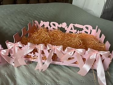 Məhsul: Bəzəkli “Baby” temalı təqdimat səbəti/tepsisi - Rəng: Açıq