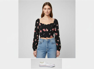 koszulka balmain damska: H&M, Top damski, rozmiar S