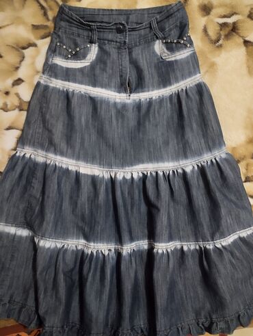 plisirana midi suknja: L (EU 40), Maxi, color - Blue