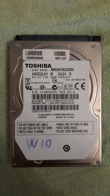 toshiba noutbuk: Жёсткий диск (HDD) Toshiba, 512 ГБ