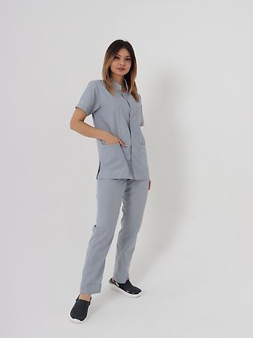 Медицинская одежда: Медицинский костюм "Лондон" -Стойка воротник -На кнопках -Высокое — 8