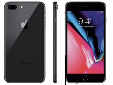 купить сотовый телефон бу: IPhone 8 Plus, Б/у, 64 ГБ, Black Titanium, Наушники, Зарядное устройство, Защитное стекло, 100 %