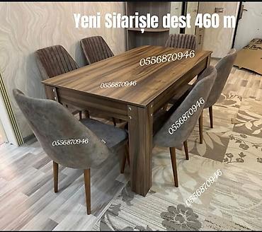 divan temizlenmesi: Qonaq otağı üçün, Yeni, Açılmayan, Dördbucaq masa, 6 stul — 5