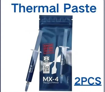 Termopasta: Mx4 paste satılır. Əldə 3 ədəd var. Təmiz qapalı qabında satılır
