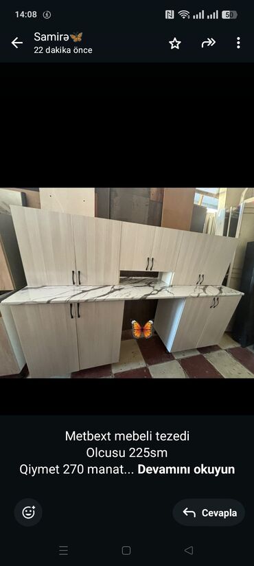 стеклянный фартук для кухни: Metbext mebeli tezedi Olcusu 225sm Qiymet 270 manat Unvan