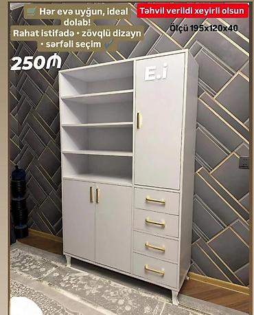Ağ rəngli çoxfunksiyalı dolab Ölçü: 195×120×40 sm Qiymət: 250₼