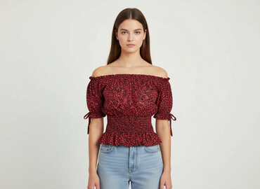 bluzki z kokardą na ramieniu: Boohoo, Women's blouse, size M