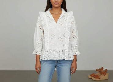 koszula z haftem ludowym: Women's blouse, size S