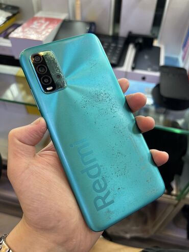многокнопочный телефон: Redmi, Redmi 9T, Колдонулган, 128 ГБ, түсү - Жашыл, 1 SIM, 2 SIM