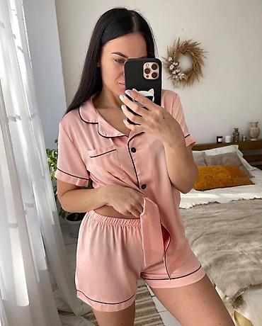 Домашние костюмы: Пижама Бишкек Сатиновая красота всех видов модели: •Длинный рукав со — 31