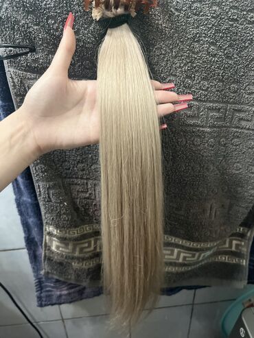 волосы 60 см: Продаю натуральный блонд 260 капсул 102 грамма, 60 см Густой