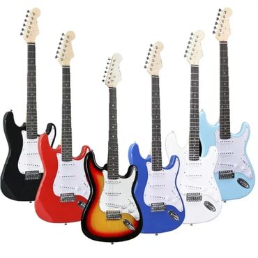 электрогитара для начинающих: Электрогитары. Форма стратокастер, в разных расцветках, со