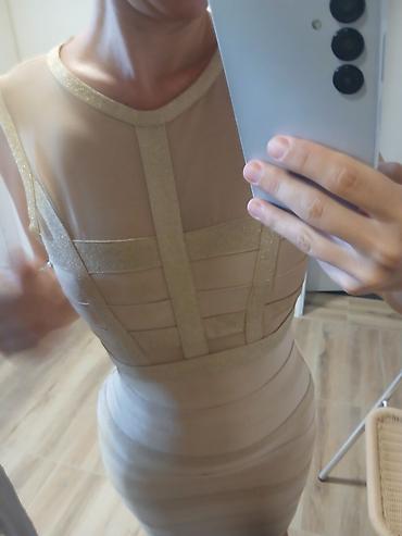Haljine: Zlatna bandage haljina, svečana haljina,midi s velicina Na — 8