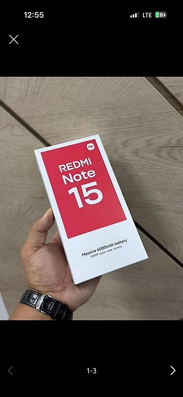 Redmi, Redmi Note 15, Б/у, 256 ГБ, цвет - Черный, 2 SIM