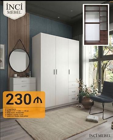 asilqan lalafo: Yeni, 4 qapılı, Siyirməli, Ağ, Açılan, Düz dolab — 1