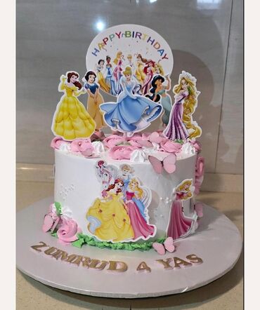 Tortlar: Ad günü üçün dizayn tortları - Zərif “Happy Birthday” yazılı klassik — 6