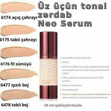 zeleniy çay kremi: Faberlic firmasinin tonal kremleri.Her biri muxtelif qiymetedi