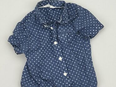 koszula w serduszka: Koszula 3-4 lat, stan - Bardzo dobry, wzór - Groszki, kolor - Niebieski