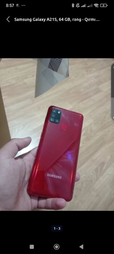 samsung a2s: Samsung Galaxy A21S, 32 GB, rəng - Qırmızı, Barmaq izi, İki sim kartlı, Face ID