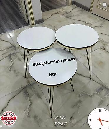 turk mebelleri bakida: Yumru masa, Açılmayan, Təkərsiz, Türkiyə, Zəmanətsiz, Pulsuz quraşdırılma — 3