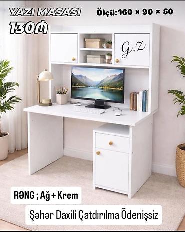 masa ofis: Yazı masası – funksional iş guşəsi üçün ideal seçim. - Ölçü: 160 × 90 — 1