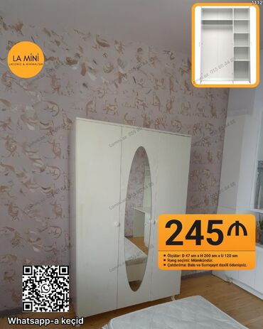 Çarpayılar: Açılan, 3 qapılı Düz dolab, Şifonyer