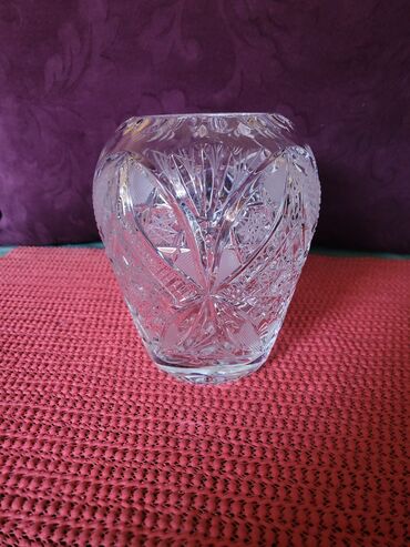 Ostali kućni dekor: Vaza nova kristal,led kristal,rucni rad. ceska. 70te. Vaza — 9