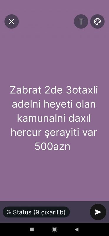 квартира в ипотеку: Zabrat 2 de 3 otaxli ev kiraye verilir maraqlanan yazsn cvb verlecey