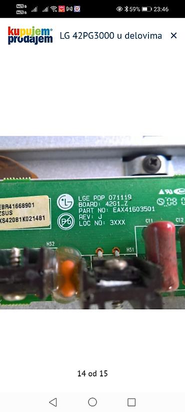 Televizori: LG 42PG3000 – delovi za plazma TV Dostupne ploče i komponente sa — 15