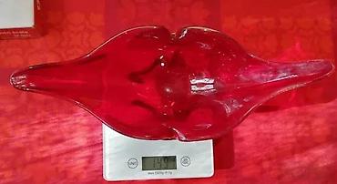 Ostali kućni dekor: Vtg Rubin crvena DIZAJNERSKA činija 1,5kg!. Vintage 1500 grama — 10